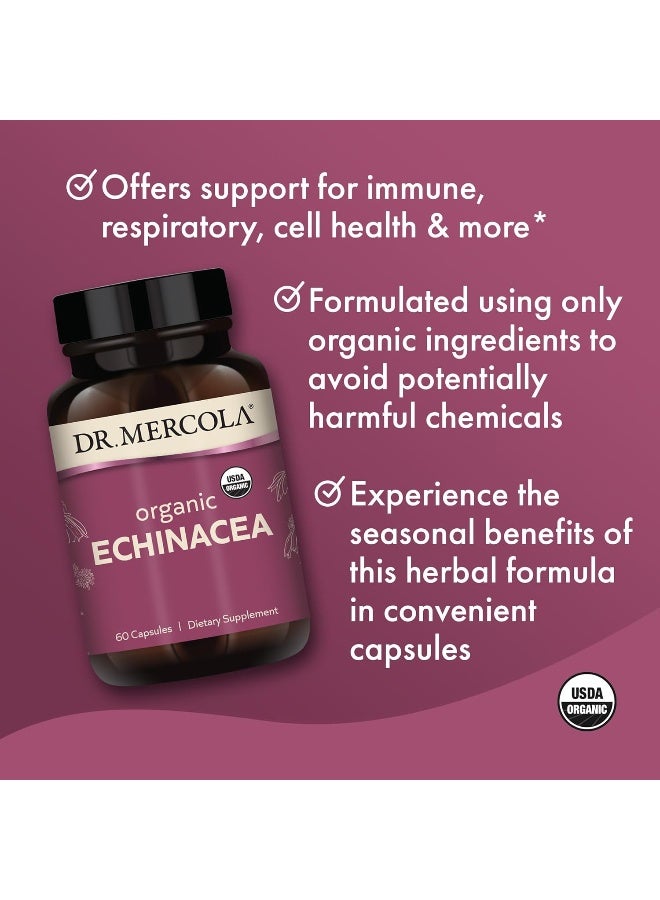 Dr. Mercola Organic Echinacea Dietary Supplement, 30 Servings (60 Capsules), Non Gmo, Gluten Free, Soy Free, Usda Organic - Image 4